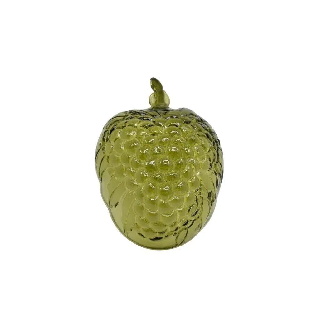 Vintage Indiana Glass Green Grape Fruit Bowl‎ Mid Century Serving Dish